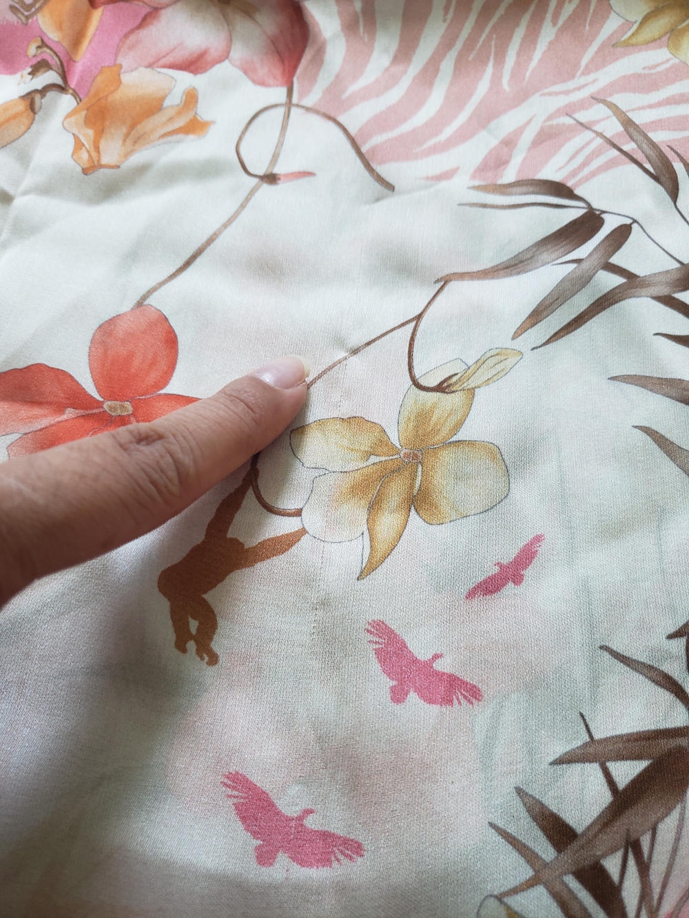Salvatore Ferragamo 100% Silk Scarf Quiet Luxury Floral Leopard 16x60 In - Picture 6 of 7